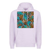 Lilac turquoise glitter cowhide leopard seamless pattern Premium Hoodie - BundleAndBundleShop