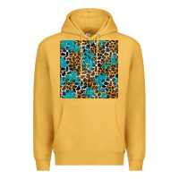 Mustard turquoise glitter cowhide leopard seamless pattern Premium Hoodie - BundleAndBundleShop