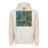 Oatmeal Heather turquoise glitter cowhide leopard seamless pattern Premium Hoodie - BundleAndBundleShop