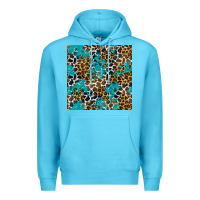 Ocean Blue turquoise glitter cowhide leopard seamless pattern Premium Hoodie - BundleAndBundleShop