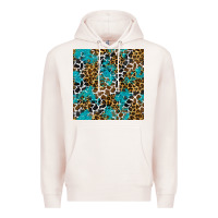 Pale Pink turquoise glitter cowhide leopard seamless pattern Premium Hoodie - BundleAndBundleShop