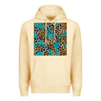 Pina Colada turquoise glitter cowhide leopard seamless pattern Premium Hoodie - BundleAndBundleShop