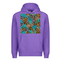 Purple turquoise glitter cowhide leopard seamless pattern Premium Hoodie - BundleAndBundleShop