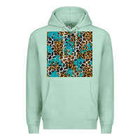 Seafoam turquoise glitter cowhide leopard seamless pattern Premium Hoodie - BundleAndBundleShop