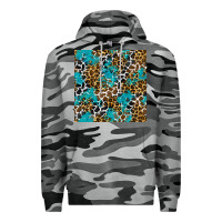 Slate Camo turquoise glitter cowhide leopard seamless pattern Premium Hoodie - BundleAndBundleShop
