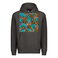Smoke turquoise glitter cowhide leopard seamless pattern Premium Hoodie - BundleAndBundleShop