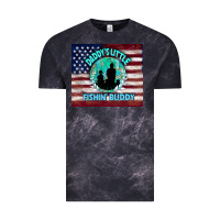 Cloud Black daddy's little fishin buddy Vintage Tee - TumblerDesignByShophia