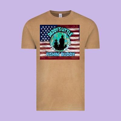 Daddy's Little Fishin Buddy Vintage Tee Designed By Tumblerdesignbyshophia