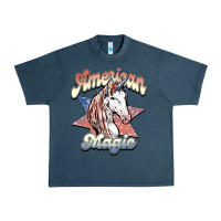 Midnight Navy American unicorn magic Urban Heavy Tee - HowdyJamesFarm