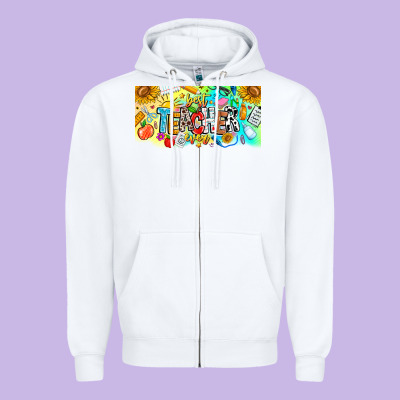 Best Teacher Ever Zipper Hoodie Designed By Cowhidedigitalart