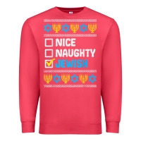 Cardinal nice naughty jewish ugly hanukkah sweater chanukah jew gift premium t Premium Sweatshirt - minhPixels