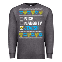 Charcoal Heather nice naughty jewish ugly hanukkah sweater chanukah jew gift premium t Premium Sweatshirt - minhPixels