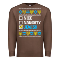 Chestnut nice naughty jewish ugly hanukkah sweater chanukah jew gift premium t Premium Sweatshirt - minhPixels