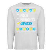 Dove Grey nice naughty jewish ugly hanukkah sweater chanukah jew gift premium t Premium Sweatshirt - minhPixels