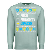 Seafoam nice naughty jewish ugly hanukkah sweater chanukah jew gift premium t Premium Sweatshirt - minhPixels