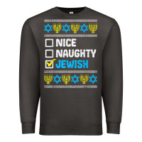 Smoke nice naughty jewish ugly hanukkah sweater chanukah jew gift premium t Premium Sweatshirt - minhPixels