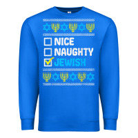 True Royal nice naughty jewish ugly hanukkah sweater chanukah jew gift premium t Premium Sweatshirt - minhPixels