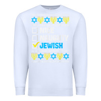White nice naughty jewish ugly hanukkah sweater chanukah jew gift premium t Premium Sweatshirt - minhPixels