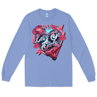 Colony Blue Let's go girls pink Valentine's Day Long Sleeve Tee - HowdyJamesFarm