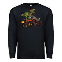 Black monster truck and t rex dinosaur Premium Sweatshirt - Artiststas