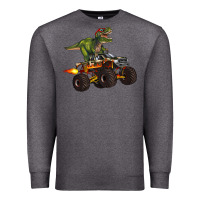 Charcoal Heather monster truck and t rex dinosaur Premium Sweatshirt - Artiststas