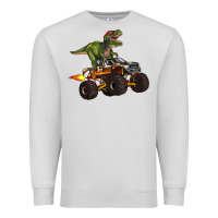 Dove Grey monster truck and t rex dinosaur Premium Sweatshirt - Artiststas