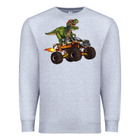 Heather Grey monster truck and t rex dinosaur Premium Sweatshirt - Artiststas