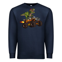 Navy monster truck and t rex dinosaur Premium Sweatshirt - Artiststas