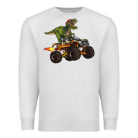 Oatmeal Heather monster truck and t rex dinosaur Premium Sweatshirt - Artiststas