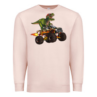 Pale Pink monster truck and t rex dinosaur Premium Sweatshirt - Artiststas