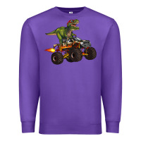 Purple monster truck and t rex dinosaur Premium Sweatshirt - Artiststas