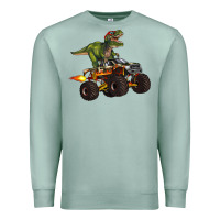 Seafoam monster truck and t rex dinosaur Premium Sweatshirt - Artiststas
