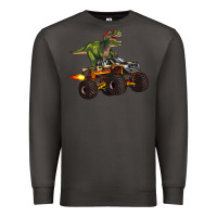 Smoke monster truck and t rex dinosaur Premium Sweatshirt - Artiststas