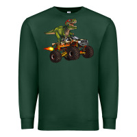 Sports Green monster truck and t rex dinosaur Premium Sweatshirt - Artiststas
