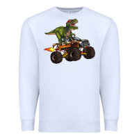 White monster truck and t rex dinosaur Premium Sweatshirt - Artiststas