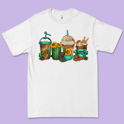 Desert Darlin Coffee Cups Premium Tee Designed By Jasminsmagicworld