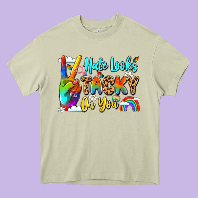 Hate Looks Tacky On You Heavy Core Tee Designed By Lillyallendesigns