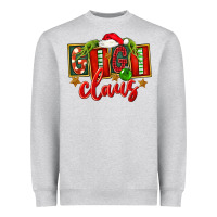 Heather Grey Christmas Gigi Claus Heavyweight Sweatshirt - FaDigitalArtStudio