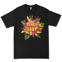 Black lunch lady tie dye sunflower Premium Tee - BarkalooDesign