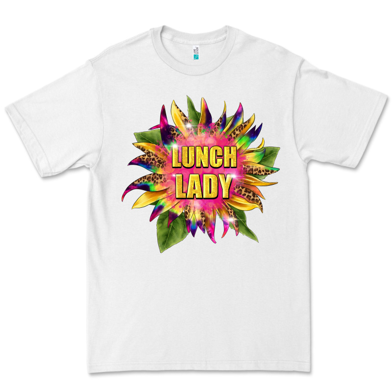 Lunch Lady Tie Dye Sunflower Premium Tee by BarkalooDesign | Teevron