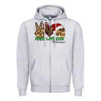 Peace Love Rock Christmas Zipper Hoodie | Teevron