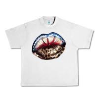 Lunar Rock American lip leopard 4th of july Urban Heavy Tee - HowdyJamesFarm