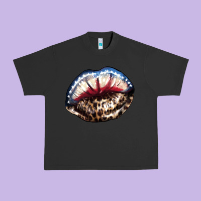 American Lip Leopard 4th Of July Urban Heavy Tee Designed By Howdyjamesfarm