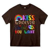 Chocolate Brown kiss whoever the fuck you want Heavy Core Tee - LillyAllenDesigns