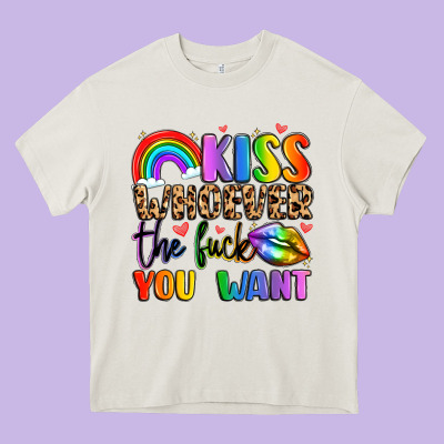 Kiss Whoever The Fuck You Want Heavy Core Tee Designed By Lillyallendesigns