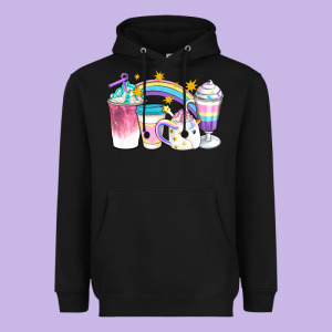 Unicorn Coffee Cups Heavyweight Hoodie Designed By Artiststas