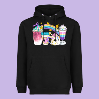 Unicorn Coffee Cups Heavyweight Hoodie Designed By Artiststas