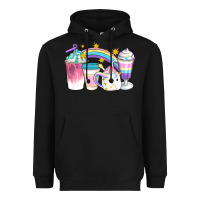Black Unicorn Coffee Cups Heavyweight Hoodie - Artiststas