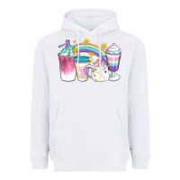 White Unicorn Coffee Cups Heavyweight Hoodie - Artiststas