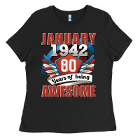 Black january 1942 80 years of being awesome Ladies Tee - Jasminsmagicworld